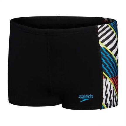 Jongens Zwemshort met Digitale Streep (Zwart/Rood)