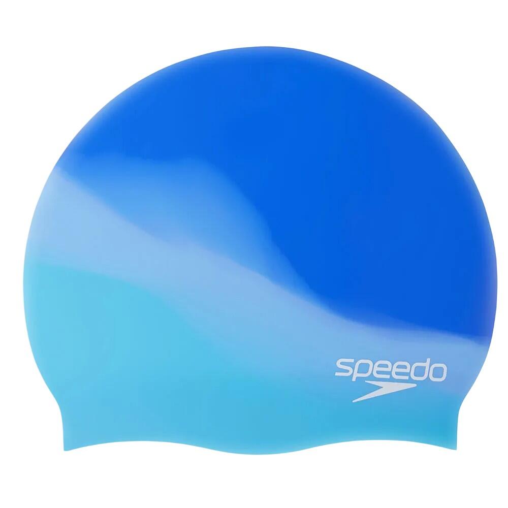 Unisex Adult Multicolour Silicone Swim Cap (Blue)