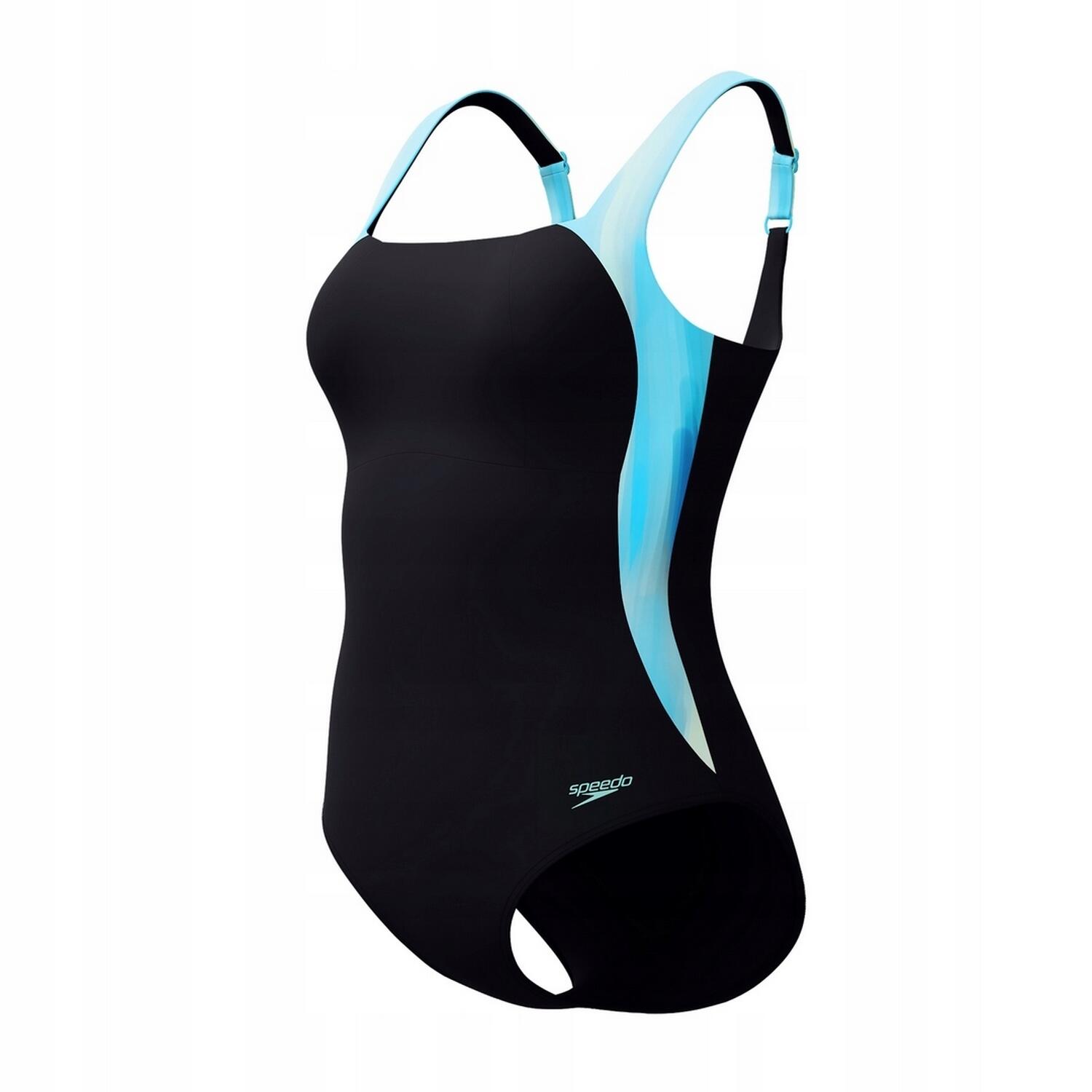 Dames Spdscu Lunalustre Eendelig Zwempak (Blauw) 3/4