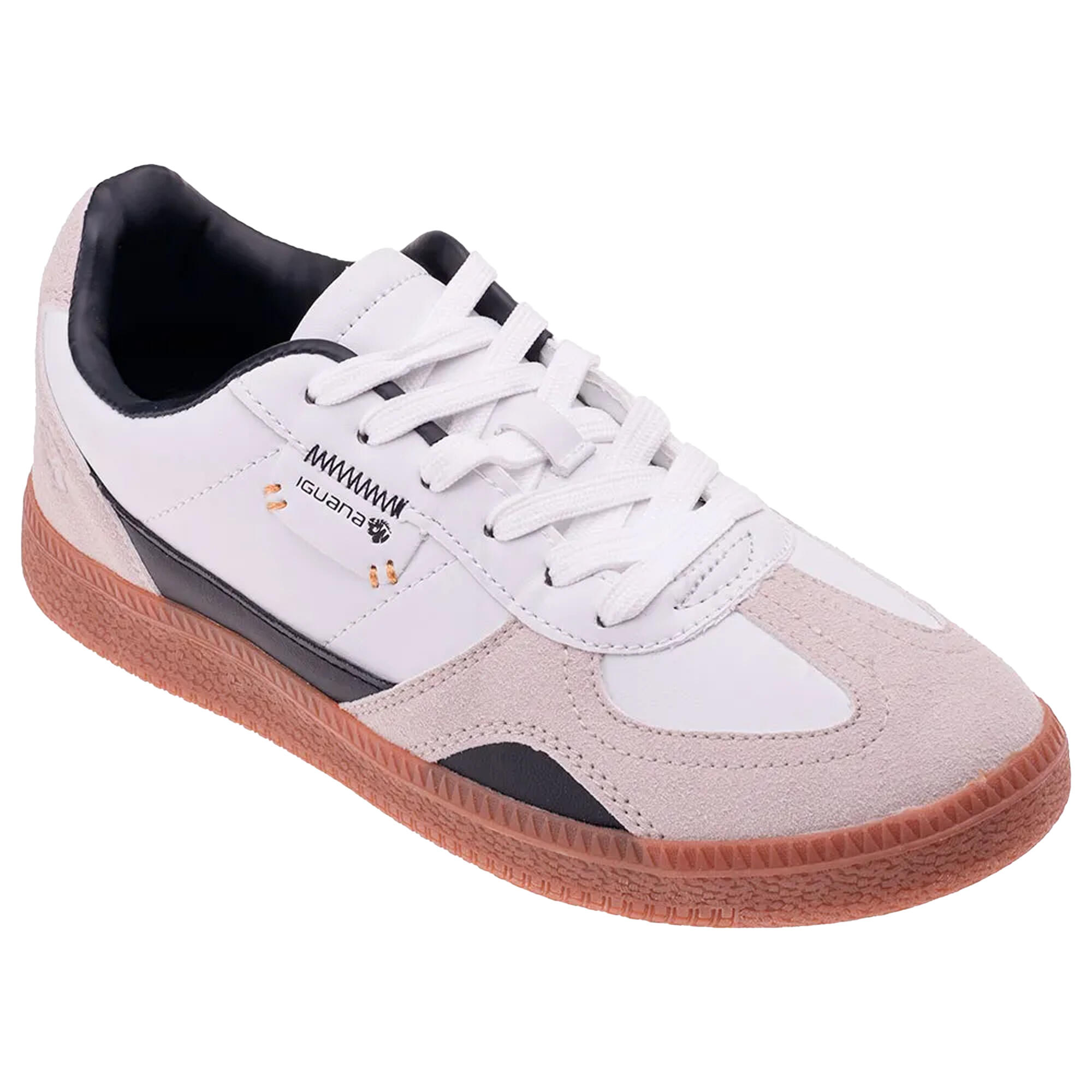 Iguana - Baskets Lecarde Femme (blanc / Noir) - Chaussures De Sport - Blanc|noir - Decathlon