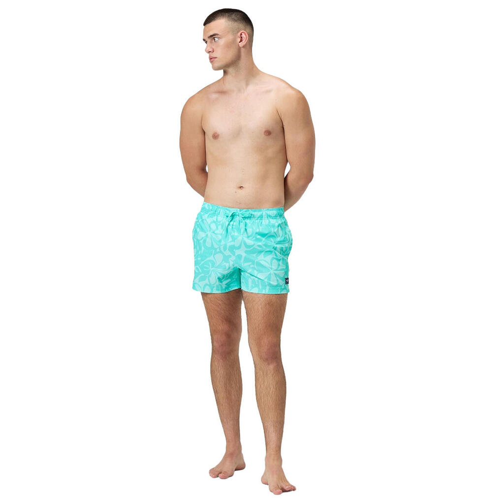Mens Redondo Edge Volley Printed Swim Shorts (Blue)