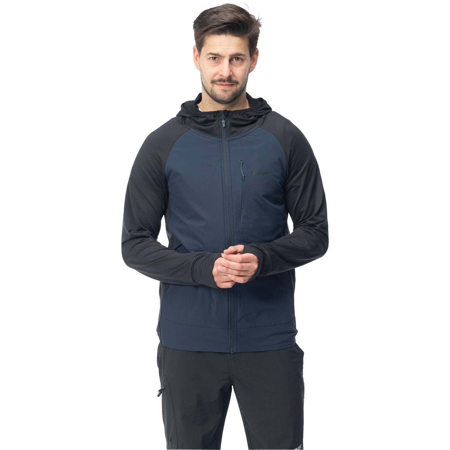 Felpa Con Cappuccio Uomo Hi-Tec Jorse Capitano Del Cielo Nero 4/4