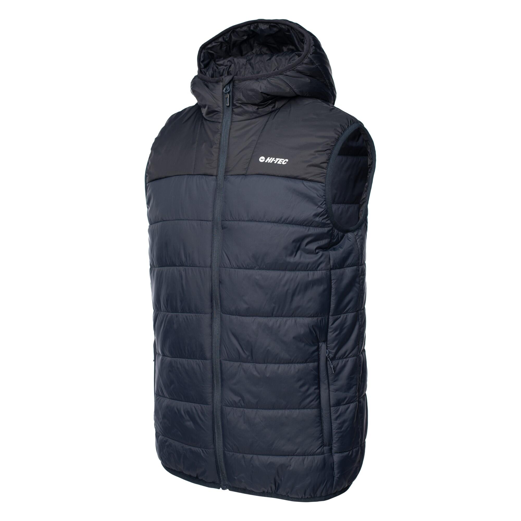 Veste Sans Manches Style Matelassé SAVARO Homme (Bleu Foncé / Noir) 3/4
