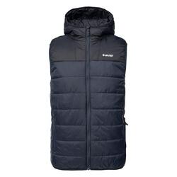 Veste Sans Manches Style Matelassé SAVARO Homme (Bleu Foncé / Noir)