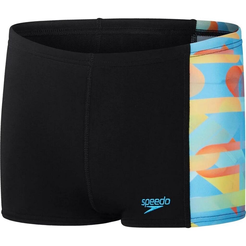 Boys Allover Digital Swim Shorts (Black/Blue)