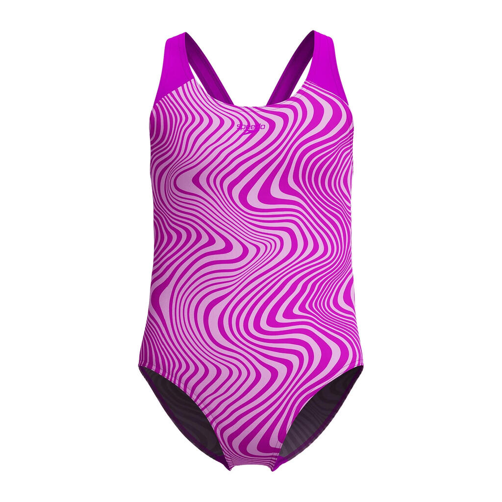 Girls Splashback Digital AllOver Print One Piece Swimsuit (Pink)