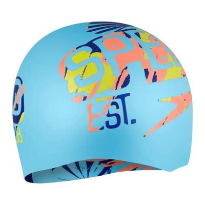 Kinder/kinder silicone omkeerbare badmuts (blauw/geel)