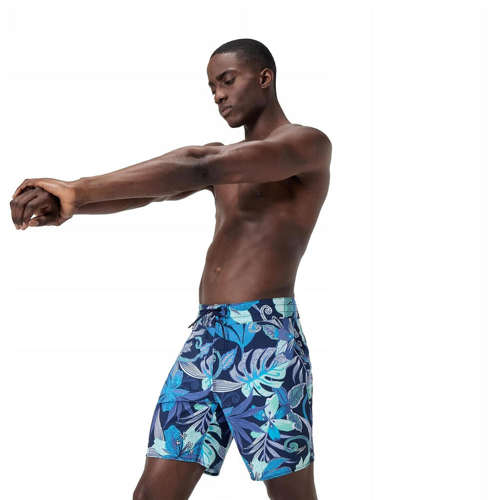 Mens Leaves Boardshorts (Blue)
