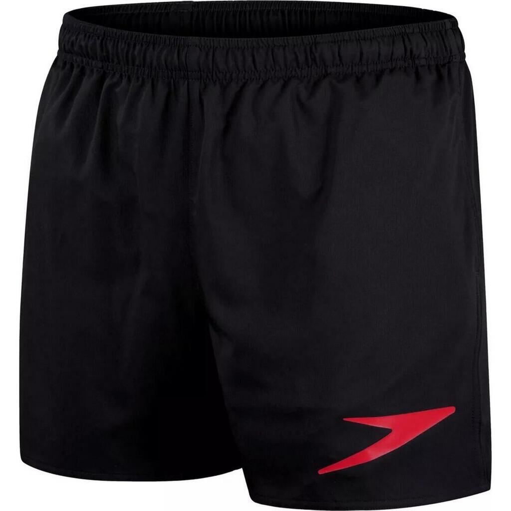Mens Logo Sport Swim Shorts (Black/Red)