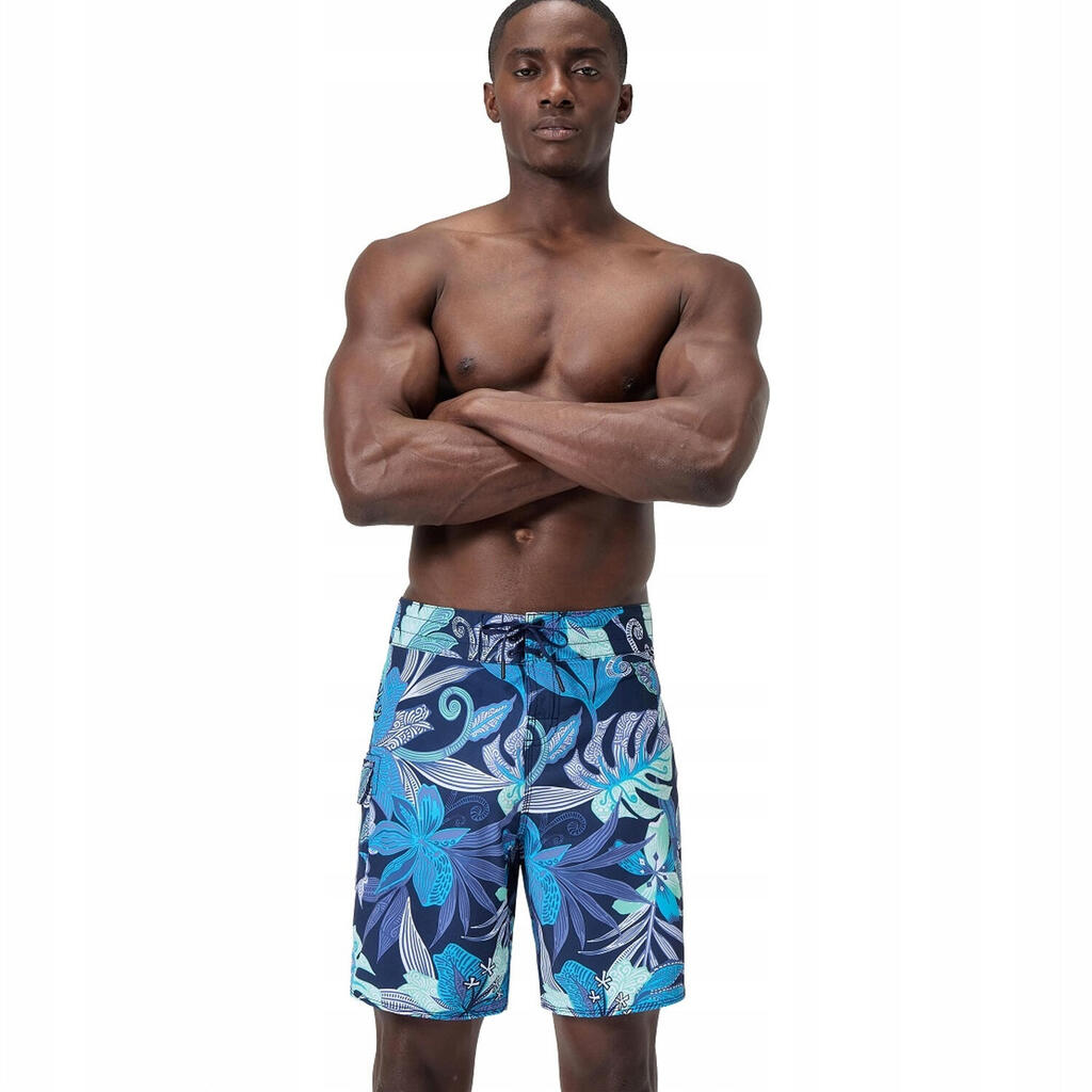 Mens Leaves Boardshorts (Blue)