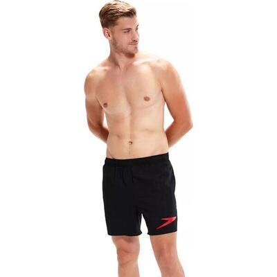 Heren logo sport zwemshort (zwart, rood)