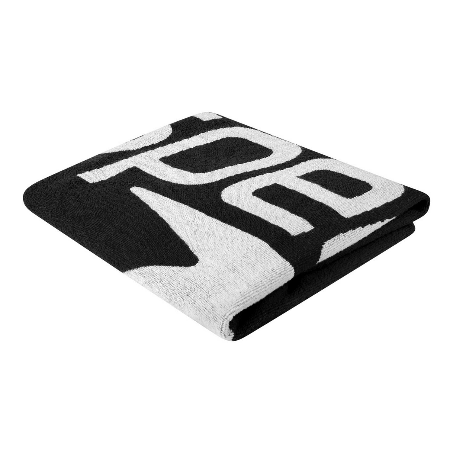 Handtuch, Baumwolle, Logo Damen und Herren Schwarz/Weiß 2/3