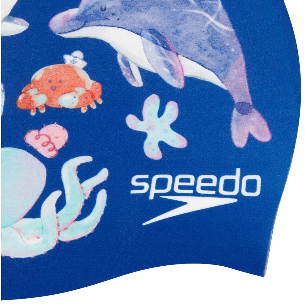 Childrens/Kids Digital Print Swimming Cap (Blue) 2/3