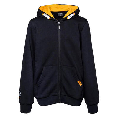 Kinder/kids volledige rits hoodie (zwart/vlam oranje)