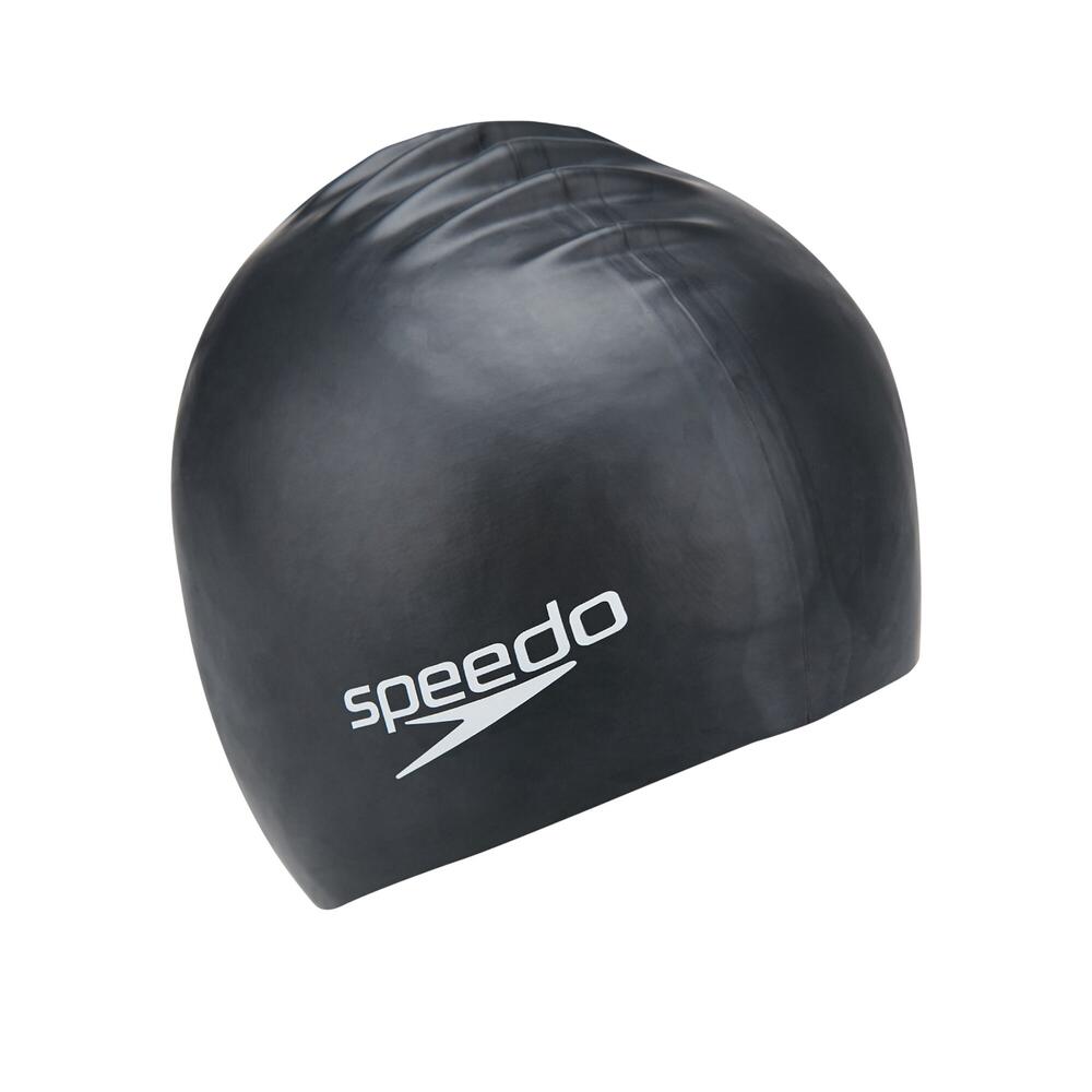 Flat Silicone Swim Cap (Black)