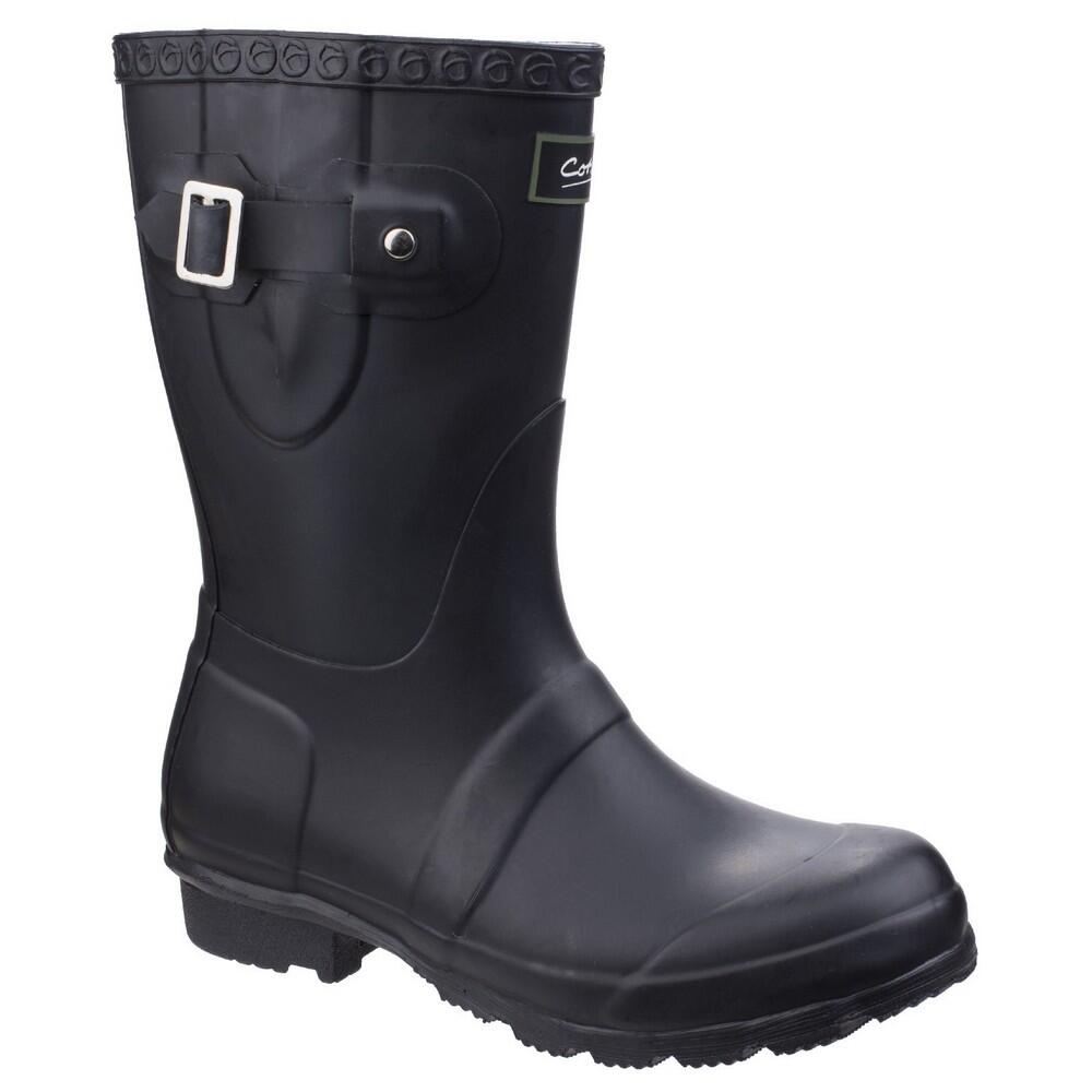 COTSWOLD Womens Windsor Short Waterproof Wellington Boots (Black)