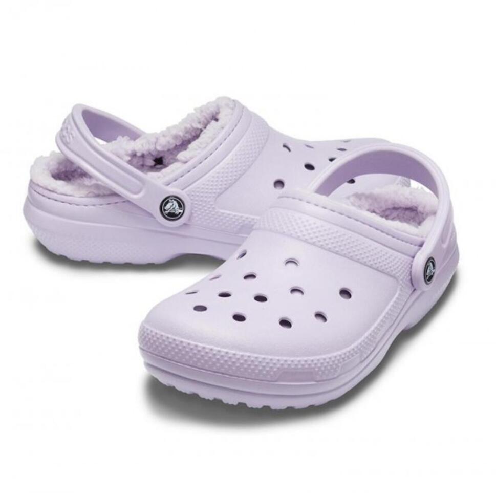 Klapki sandały Crocs Classic Lined Clog Lavender Fioletowe 203591-50P