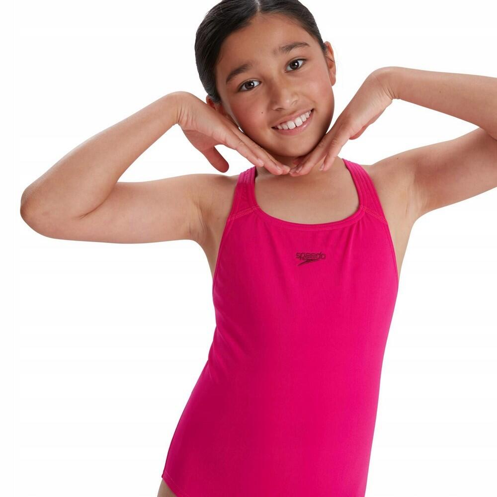 Maillot De Bain 1 Pièce MEDALIST Fille (Rose Électrique) 3/4