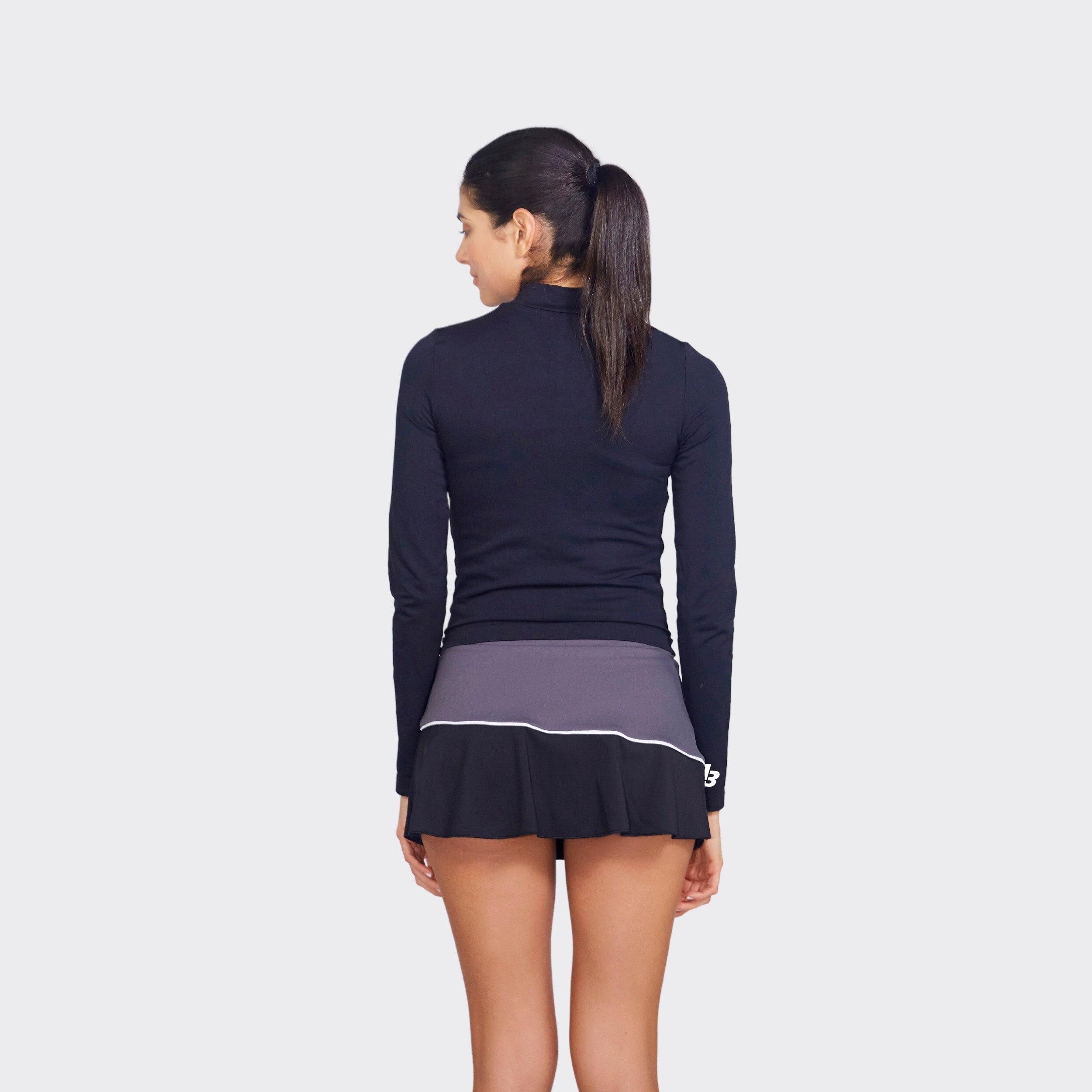Veste de padel et de tennis pour femme avec fermeture éclair Seamless Nuit Black 3/4