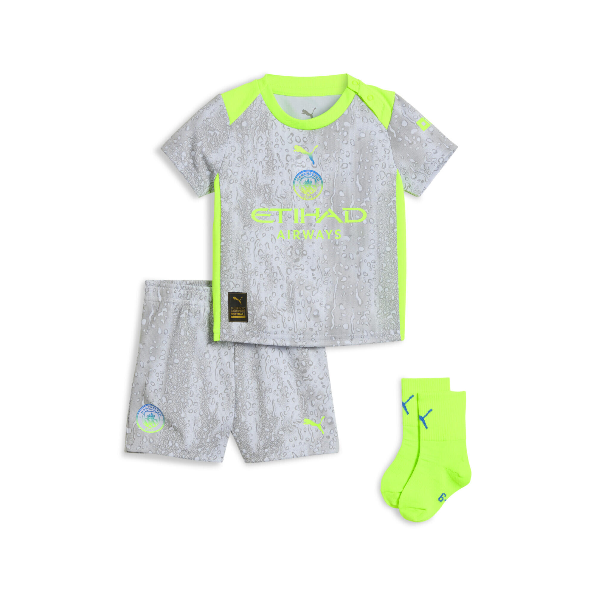 PUMA Manchester City 25/26 Ausweichtrikot Kit Kinder PUMA Cool Weather Pro Green Blue