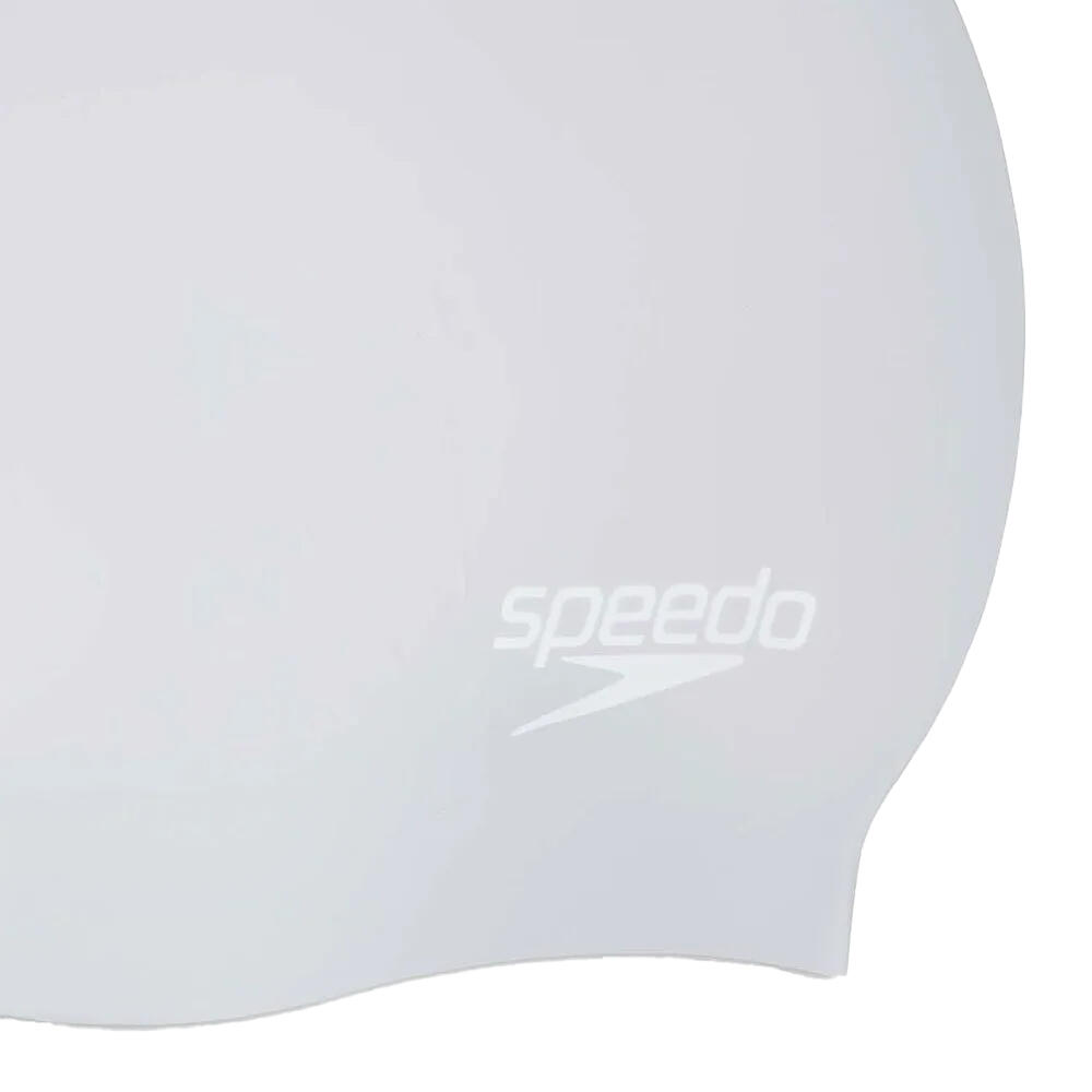 Cuffia Da Nuoto Adulto Unisex Speedo Long Hair Argento Bianco 3/4