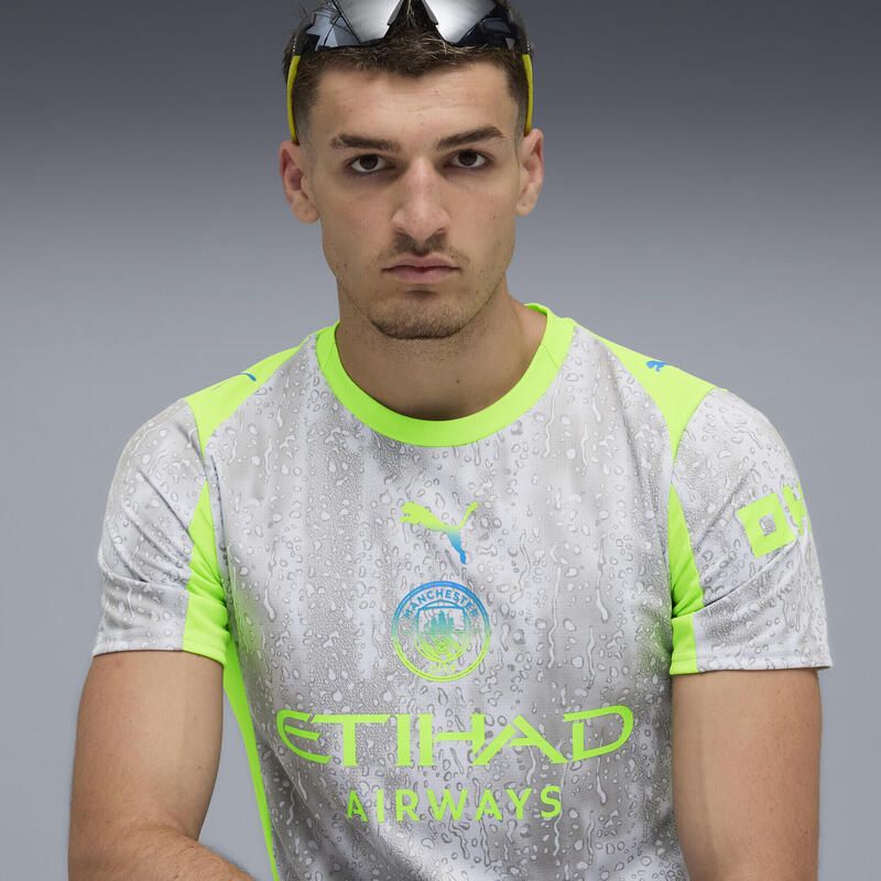 Tricou fotbal bărbați imprimeu picături de apă Cool Weather Pro albastru PUMA