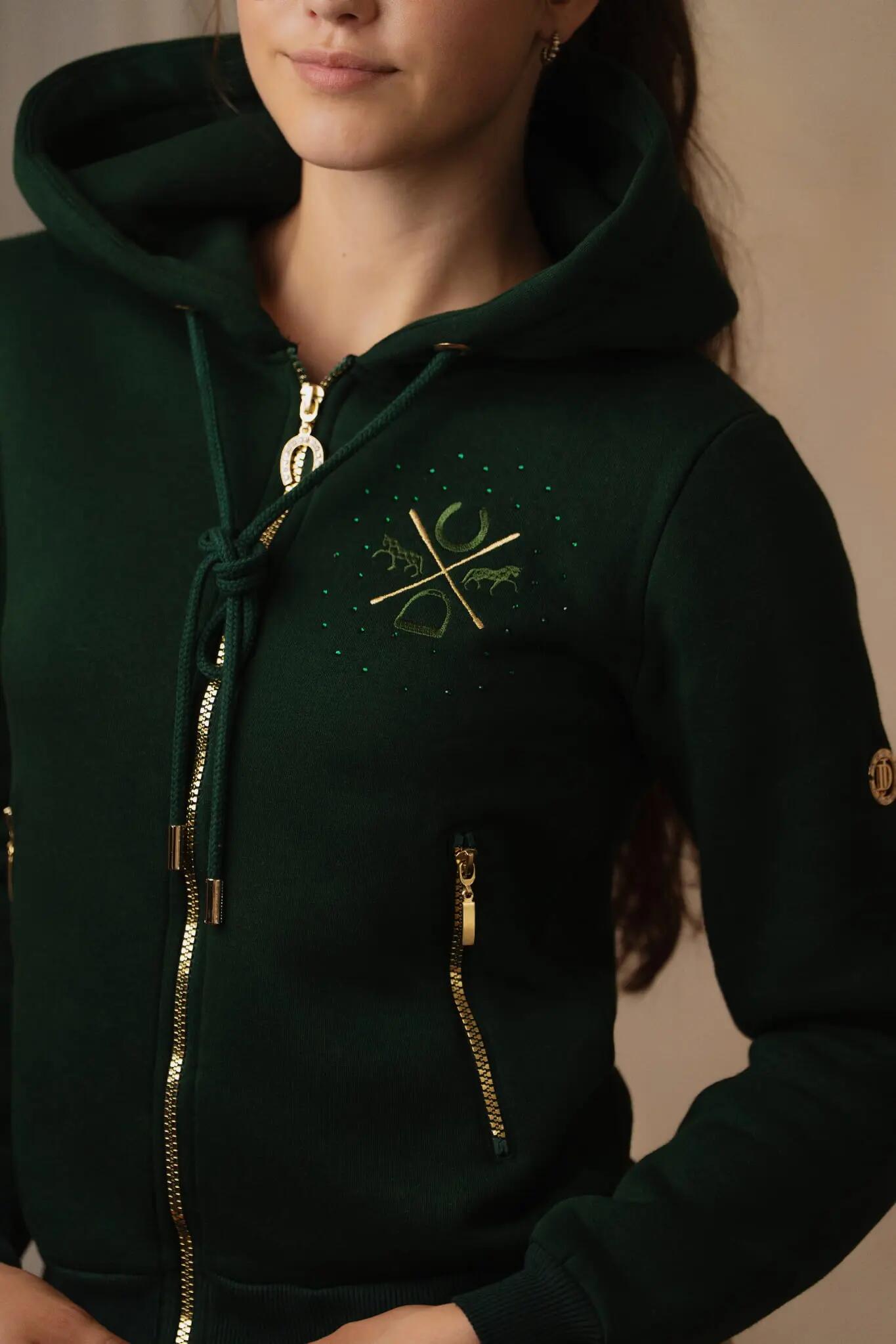 Holly Sweatjacke Damen Flaschengrün XS Sport 3/8