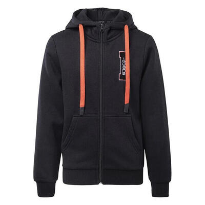Kinder/kinder laki hoodie met volledige rits (zwart)