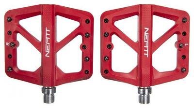 Paar Neatt Composite 5-Pin Flat Pedale Rot