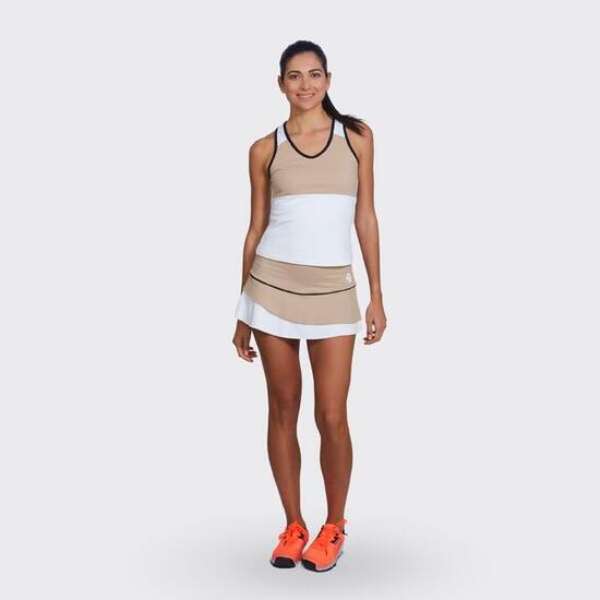 T-shirt de padel et de tennis respirant pour femme Kali Beige