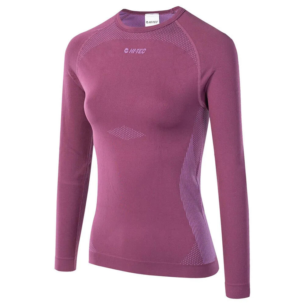 Camiseta Interior Deportiva Rair de Manga Larga para Mujer Amaranto 2/3
