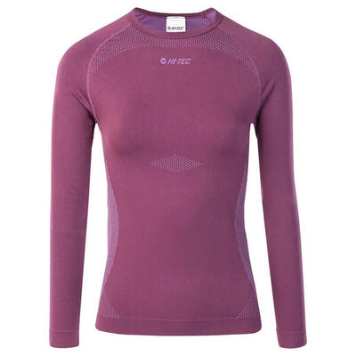 Dames rair base layer top met lange mouwen (amarant)