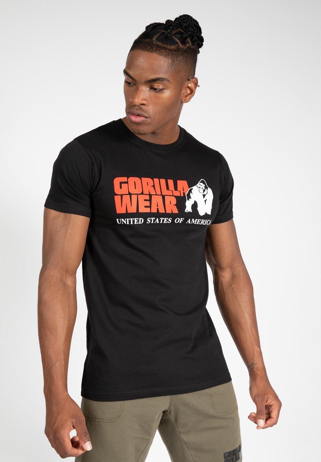 Camiseta Musculación Manga Corta Algodón Hombre GORILLA WEAR Classic Negro 2/7