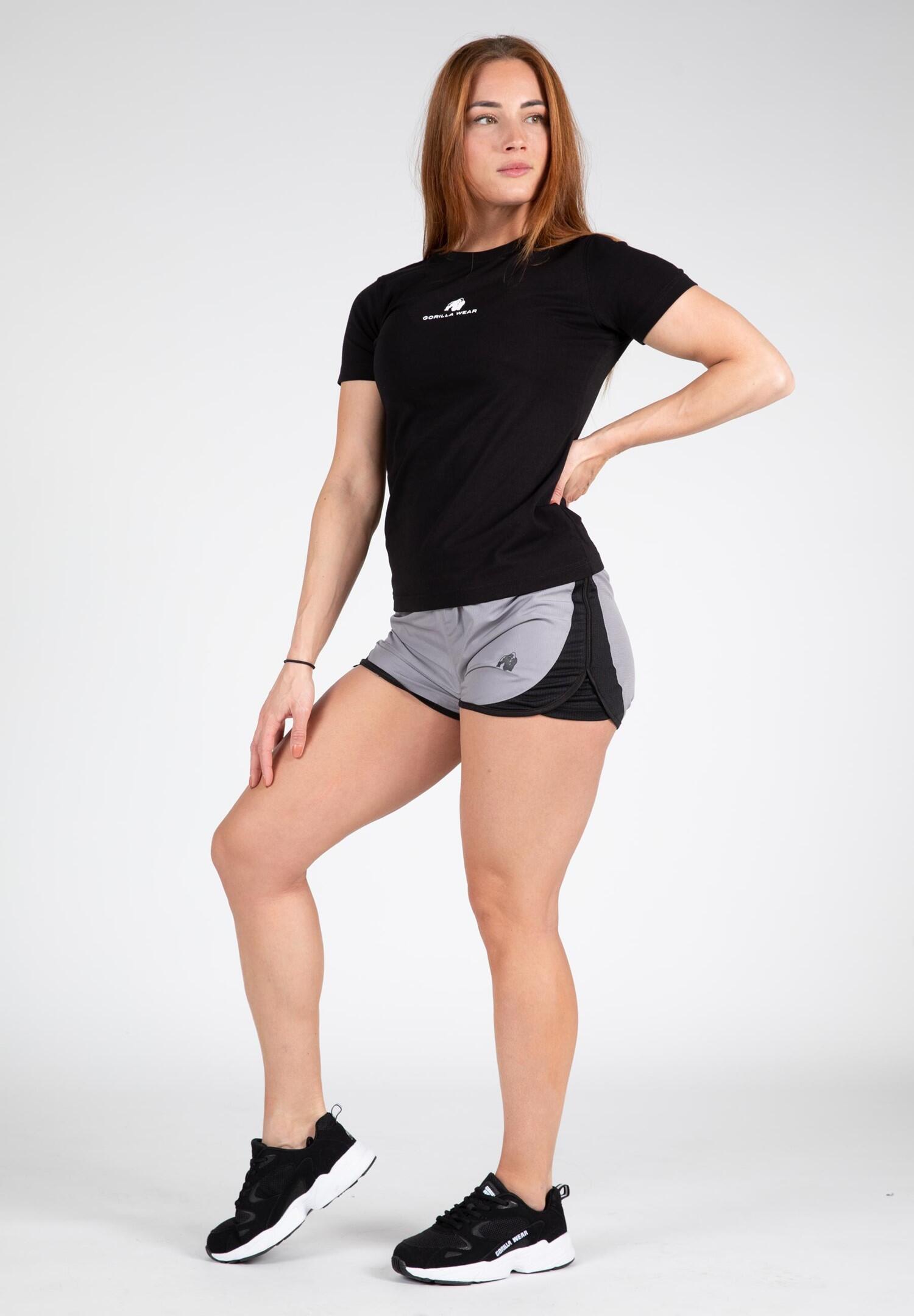 Camiseta Musculación Manga Corta Mujer GORILLA WEAR Estero Negro 5/6