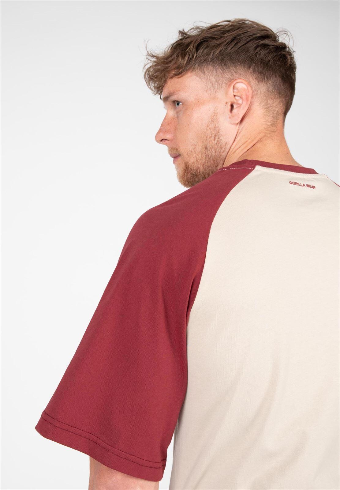 Logan Oversized T-Shirt - Beige/Rood 6/7