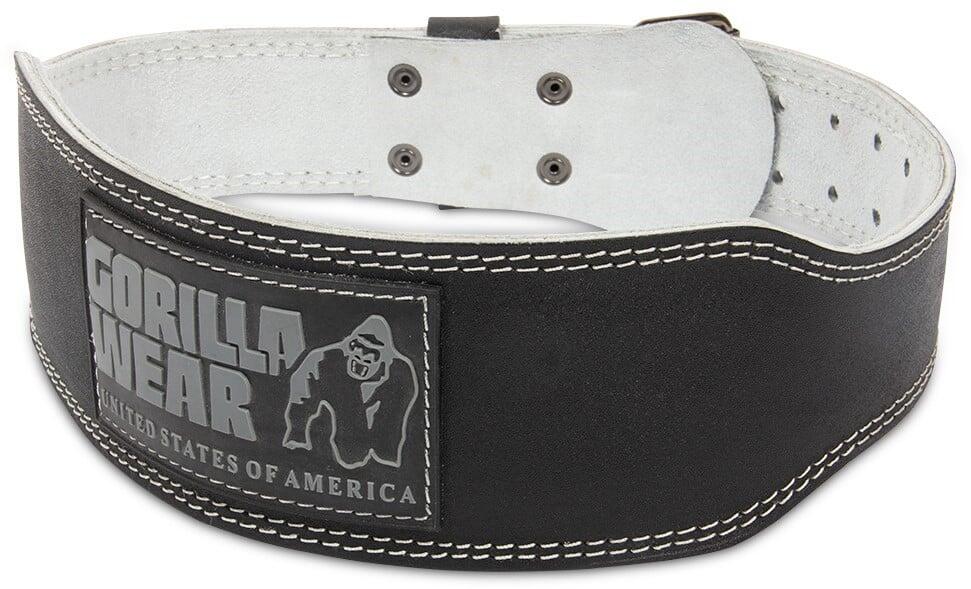 Gorilla Wear Couro acolchoado de 4 pol. Cinto de elevação - Preto/Cinzento 6/6