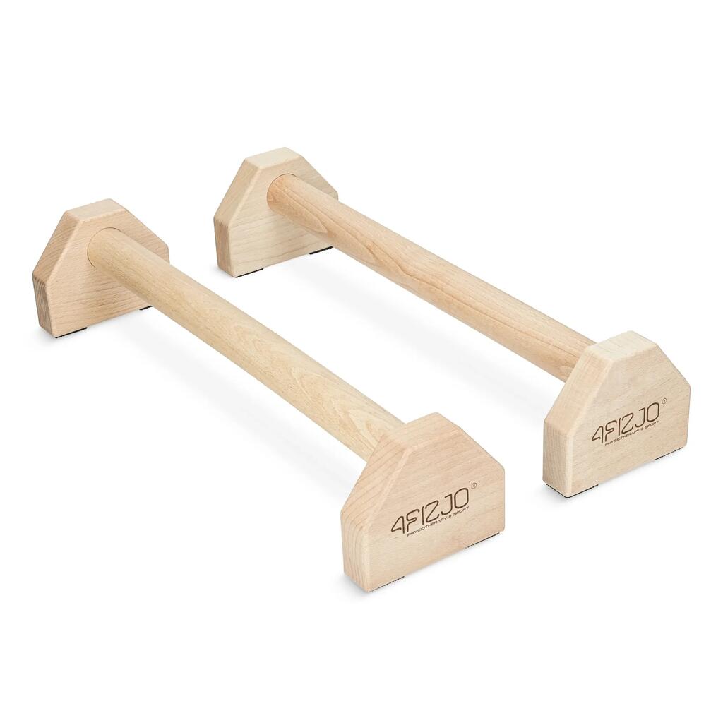 Дръжки за лицеви опори 4FIZJO дърво 50 см 220 кг антислип планк L-sit 2 бр.