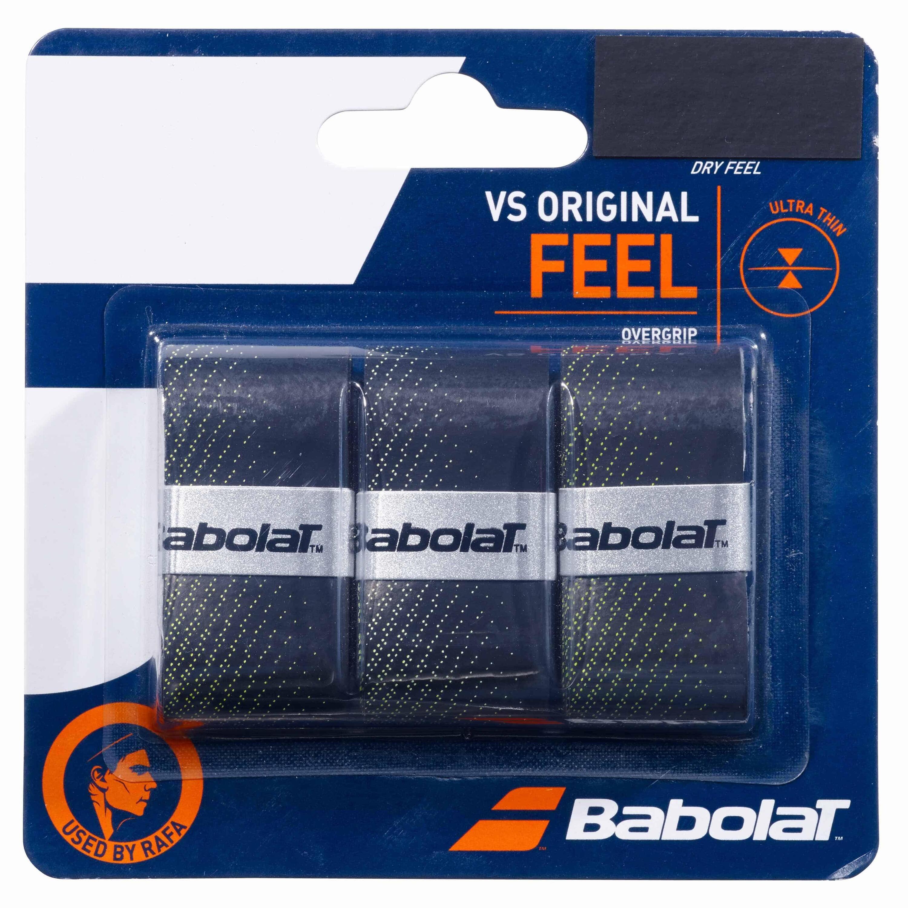 BABOLAT Overgrips Babolat VS Original Negro Amarillo 3 Unidades