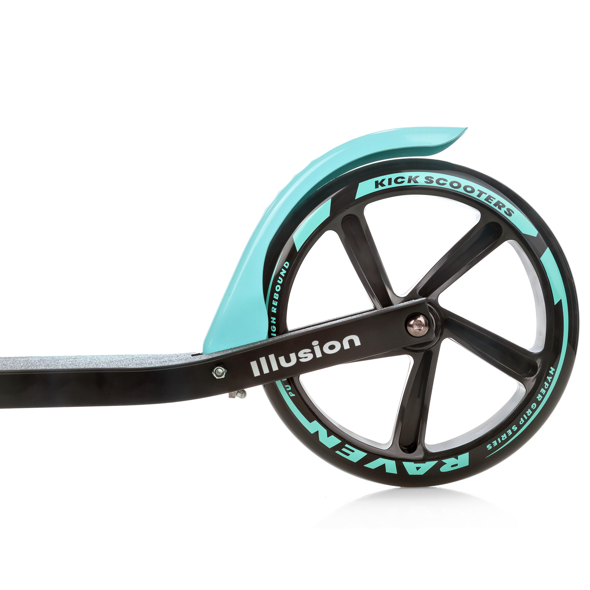 Illusion 200mm step met rem, bel en flessenhouder Zwart/Mint 5/7