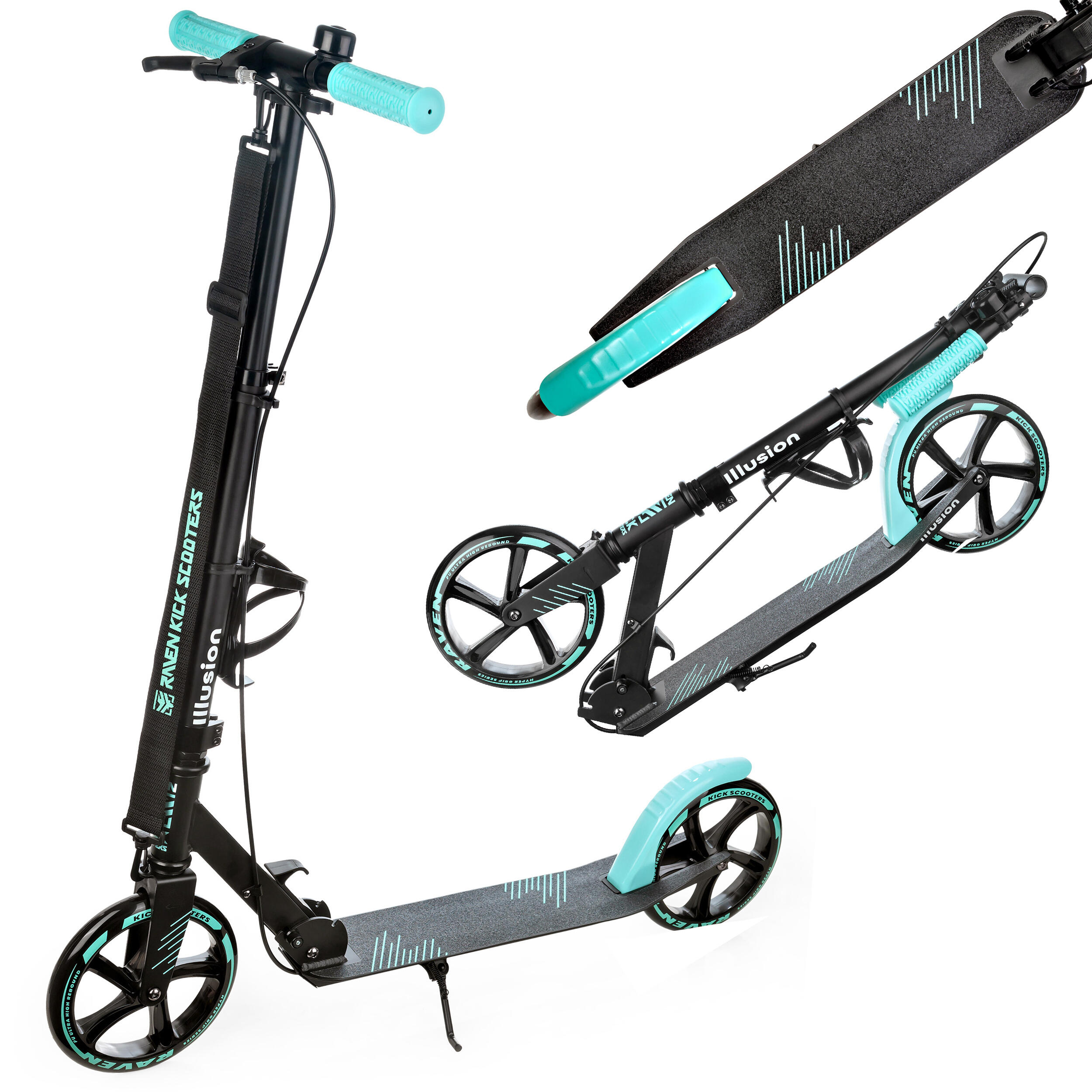 RAVEN Trotinete Raven Illusion 200mm com travão, campainha e suporte para garrafas