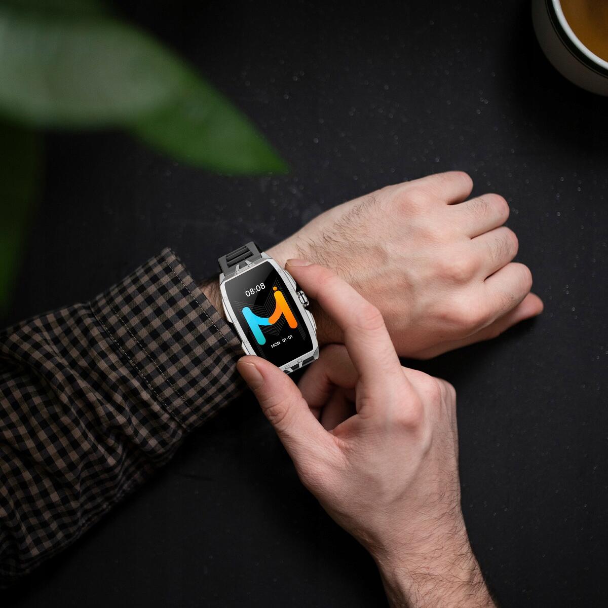 Smartwatch zegarek sportowy IMIKI Master Band Silver 3/7