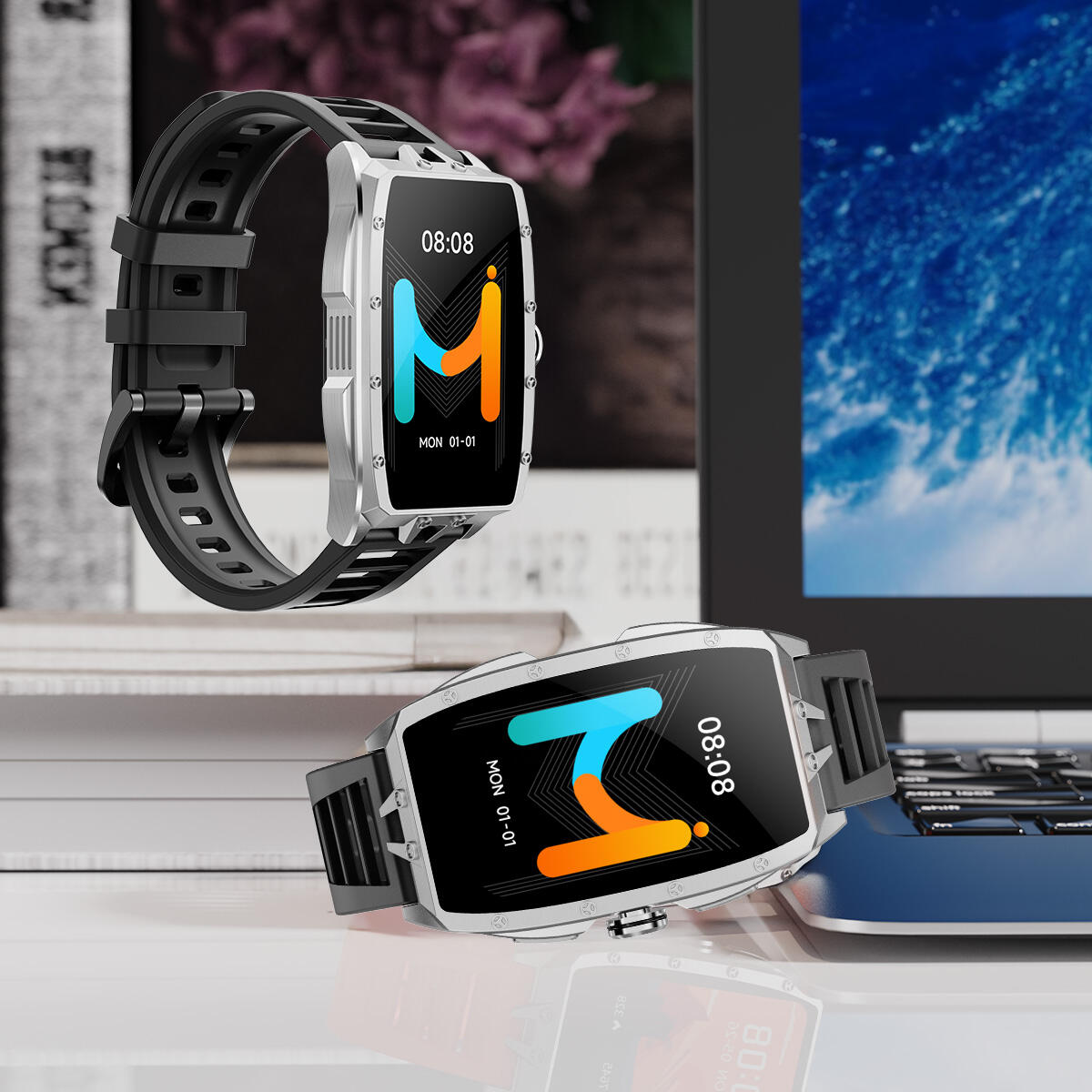 Smartwatch zegarek sportowy IMIKI Master Band Silver 2/7