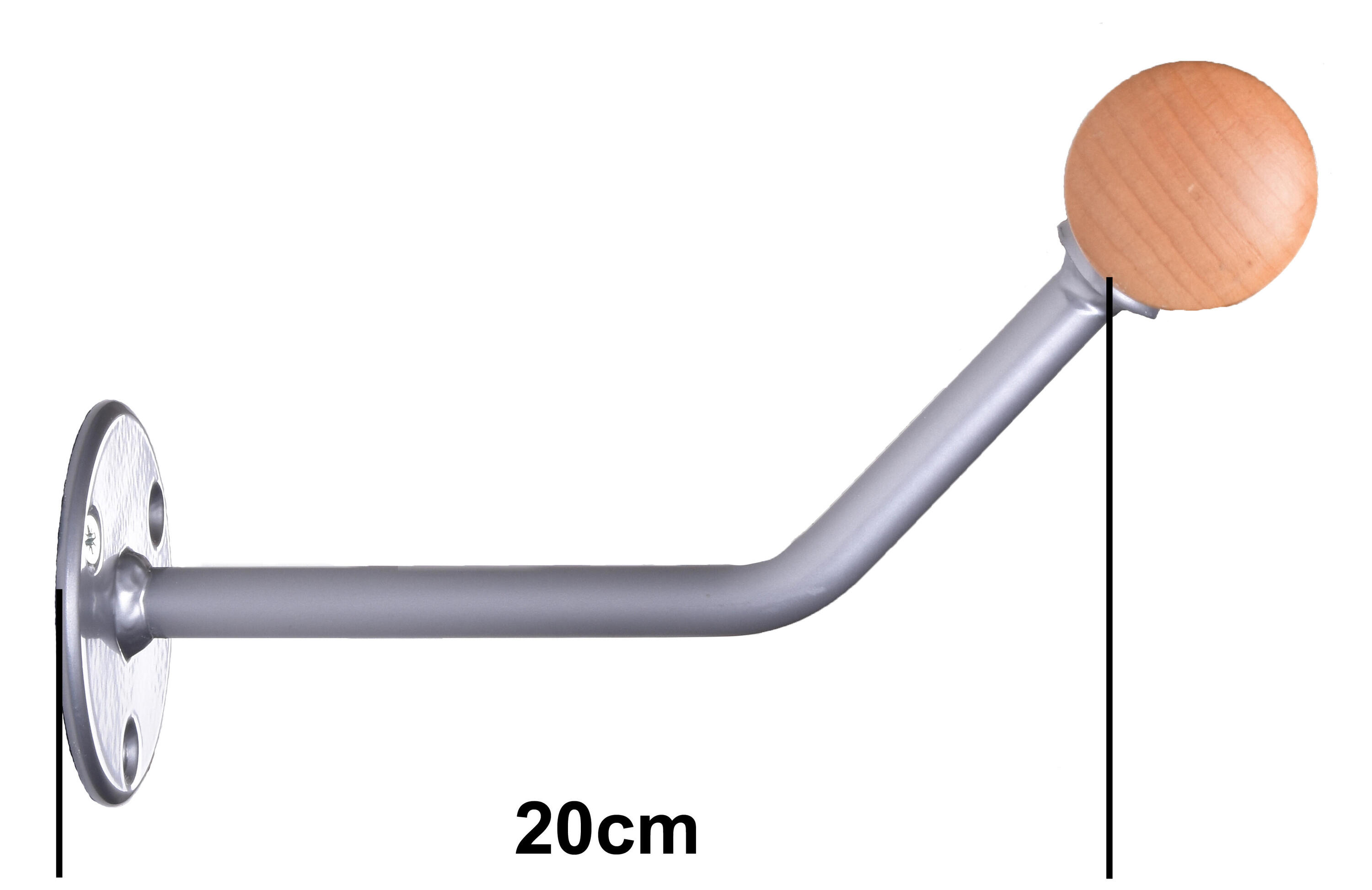2 x Balletstanghouder STANDARD gemaakt van staal met 200 mm muurafstand in grijs 4/5