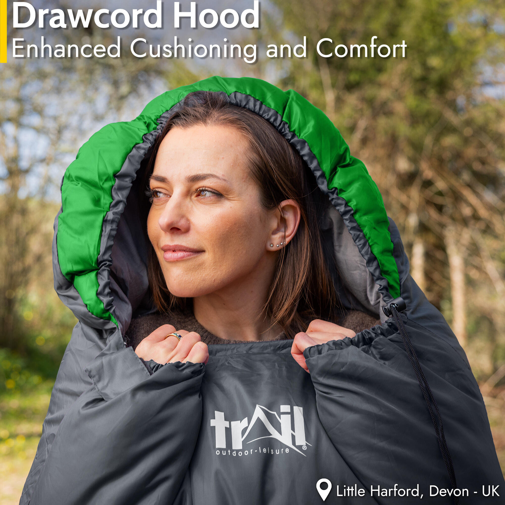 Adult Sleeping Bag 3 Season Single Person Warm Hood Carry Bag Trail ...