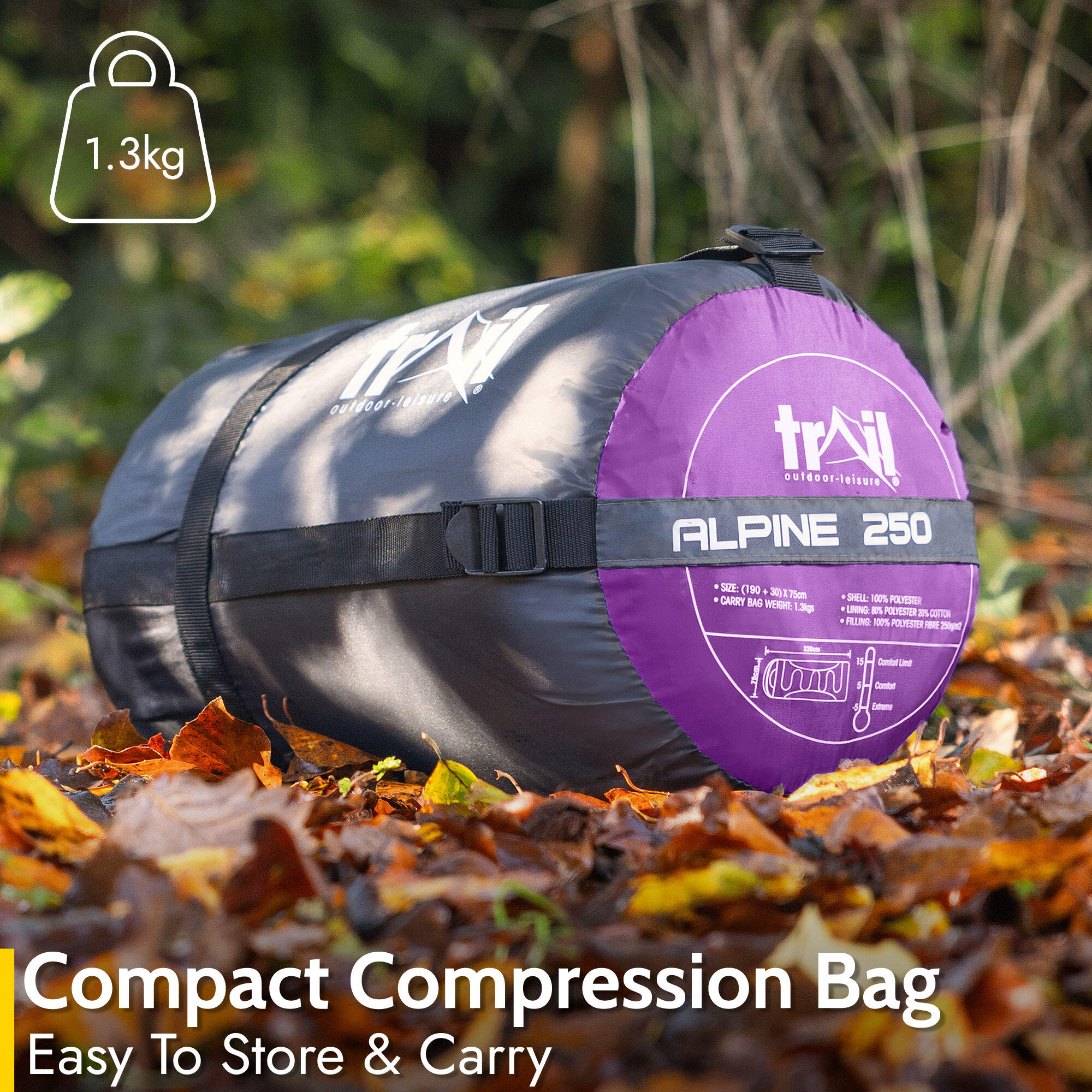 Adult Sleeping Bag 3 Season Single Person Warm Hood Carry Bag Trail ...