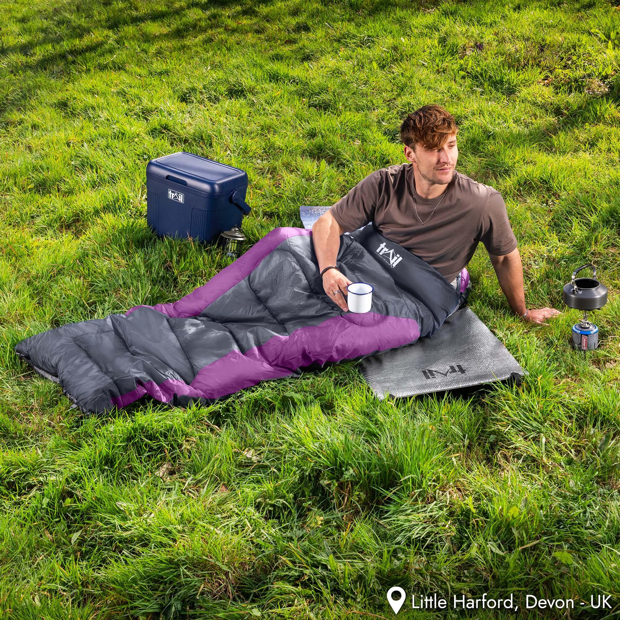 Adult Sleeping Bag 3 Season Single Person Warm Hood Carry Bag Trail ...