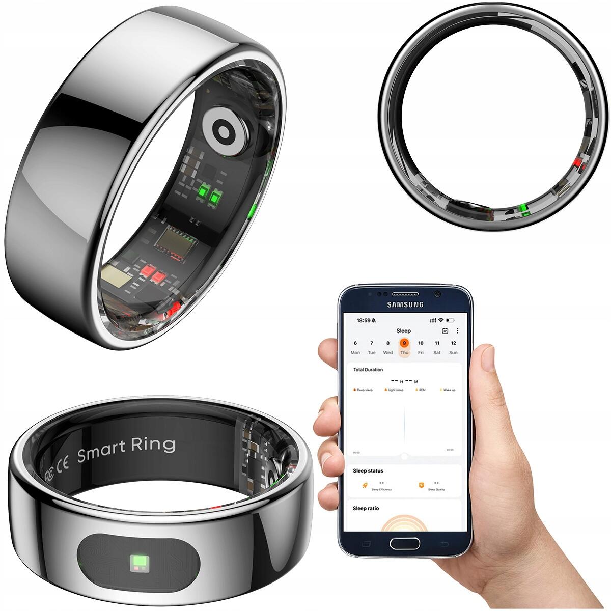 Smartring pierścień rozmiar 10 srebrny, tętno, kroki, sen IMIKI 2/7