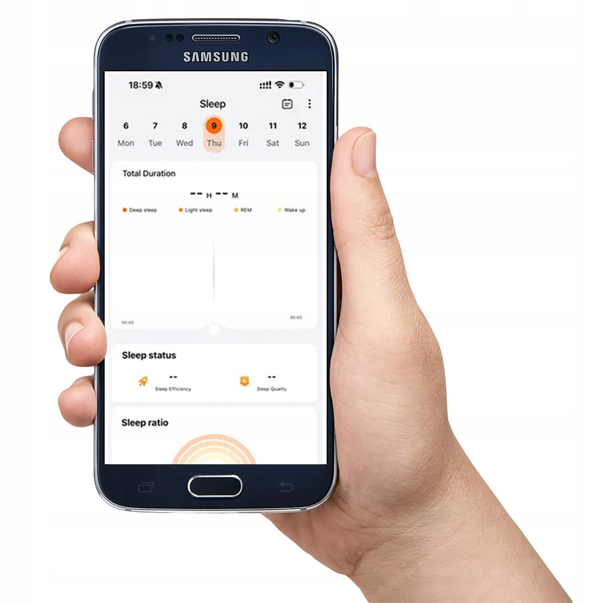 Smartring pierścień rozmiar 10 srebrny, tętno, kroki, sen IMIKI 6/7
