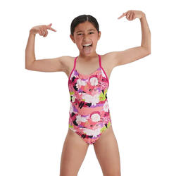 Maillot de bain fille Speedo Punk Floral Lane Line Back - Rose - Tailles 41-42