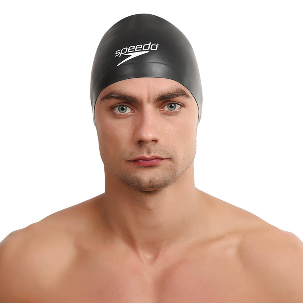 Unisex Adult 3D Silicone Swim Cap (Black) 3/4